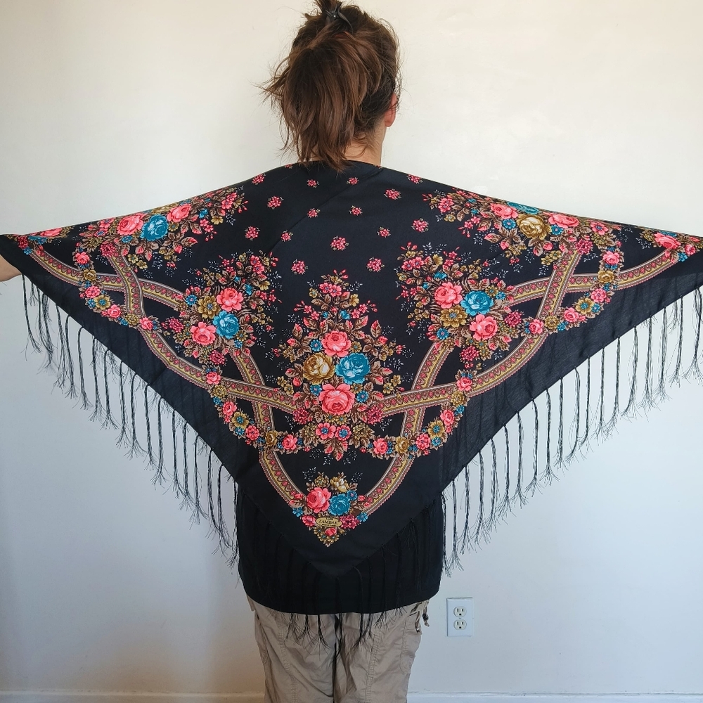 ethnic scarf new with tassels folk boho